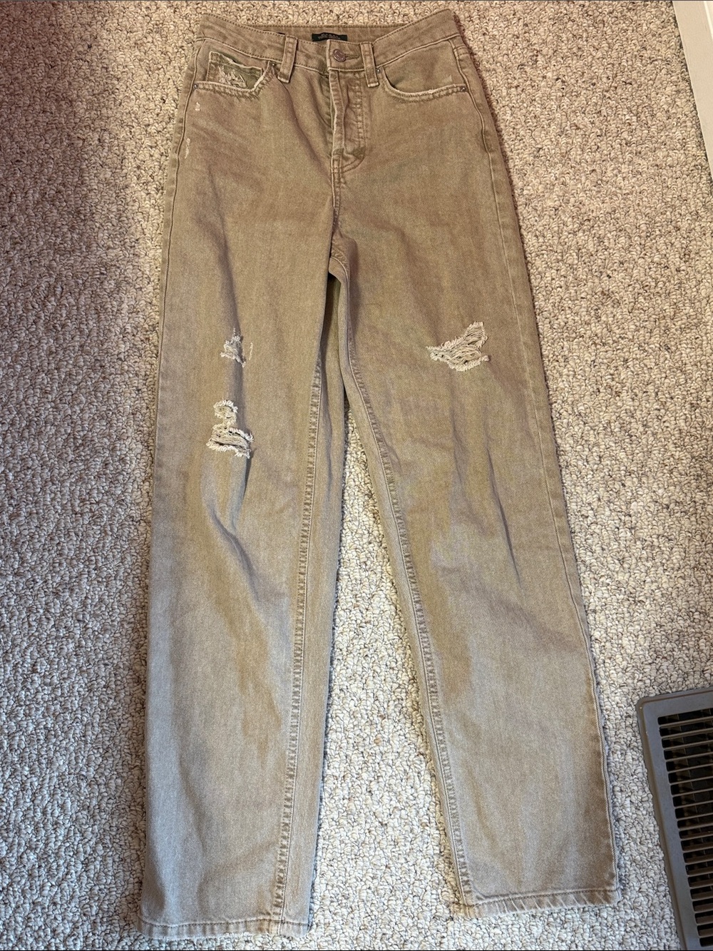 wild fable Straight-Leg Jeans in Faded Brown with Distressed Knees